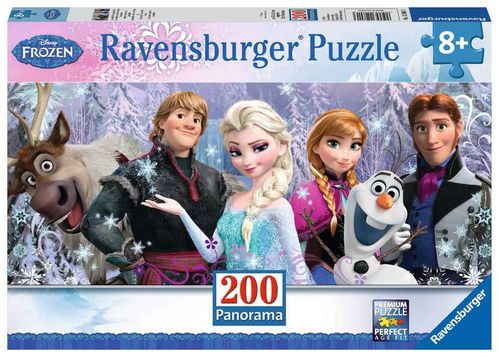 Ravensburger 128013 Puzzle: Disney Eiskönigin Arendelle im ewigen Eis, 200 Teile Panorama