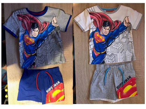 Superman Set T-Shirt & Short grau/blau oder weiß/grau