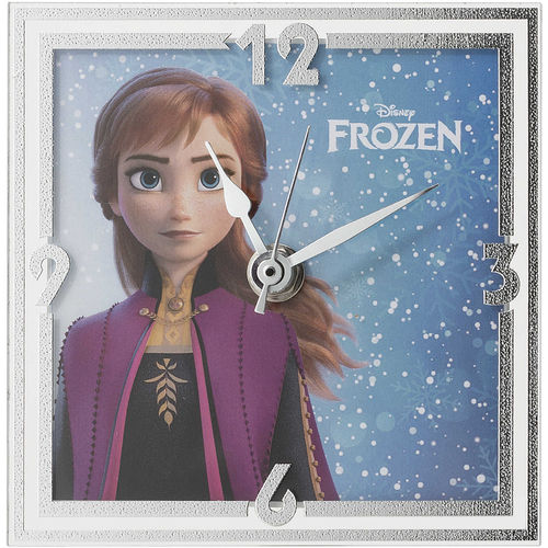 Die Eiskönigin / Frozen '' Anna'' Uhr ''Tischuhr'' 13 x 13 cm mit 999 Silber veredelt