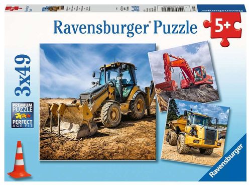 Ravensburger Puzzle 050321 Baufahrzeuge Im Einsatz 5+ Jahre 3x49 Teile