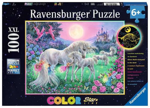 Ravensburger Puzzle 136704 Einhörner im Mondschein 6+ Jahre 100 Teile XXL