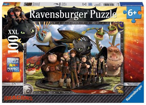 Ravensburger Puzzle 105496 Ohnezahn und seine Freunde 6+ Jahre 100 Teile XXL