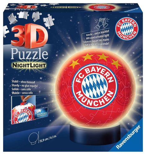 Ravensburger 121779 FC Bayern München - Nachtlicht 3D Puzzle 6-99 Jahre