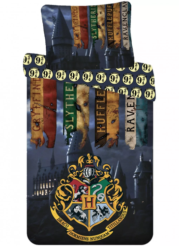 Harry Potter - Flaggen - Bettwäsche Set 140 x 200 cm 100% Baumwolle