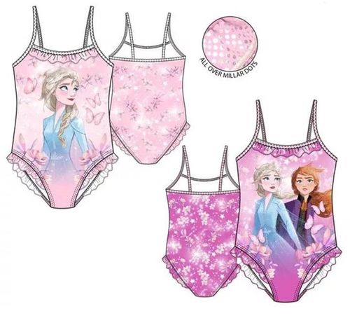 Disney Frozen II Badeanzug lila oder rosa, all over Millar Dots