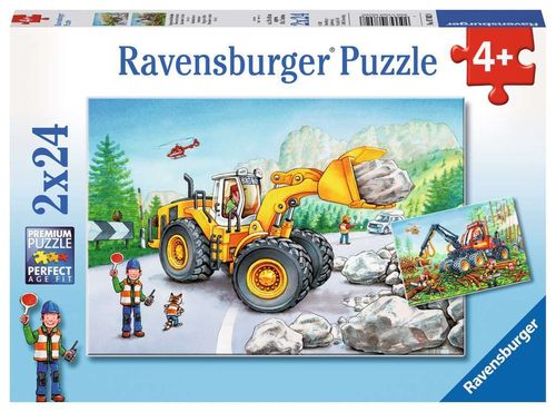 Ravensburger Puzzle 078028 Bagger & Waldtraktor 4+ Jahre 2x24 Teile
