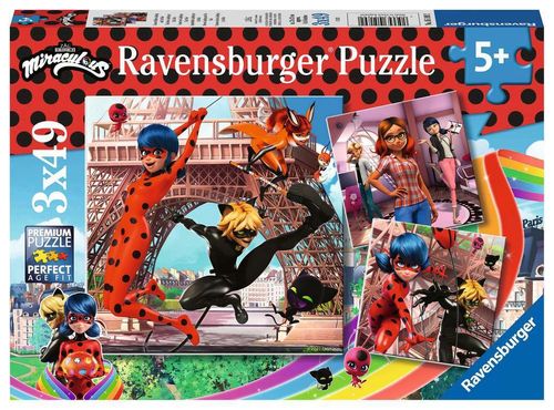 Ravensburger Puzzle 051892 Unsere Helden Ladybug & Catnoir 5+ Jahre 3x49 Teile