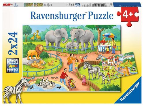 Ravensburger Puzzle 078134 Ein Tag im Zoo 4+ Jahre 2x24 Teile