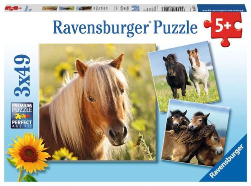 Ravensburger Puzzle 080113 Liebe Pferde 5+ Jahre 3x49 Teile