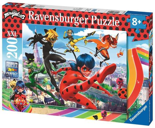 Ravensburger Puzzle 129980 Miraculous, Superhelden Power 8+ Jahre 200 Teile XXL