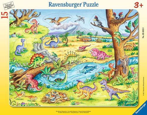 Ravensburger 05633 Die kleinen Dinosaurier Rahmenpuzzle 3+ Jahre 15 Teile