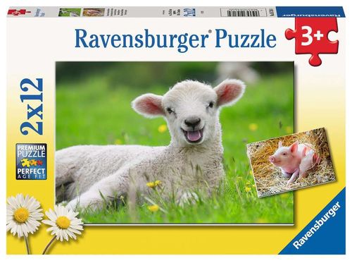 Ravensburger Puzzle 05718 unsere Bauernhoftiere , 2x12 Teile 3+ Jahre