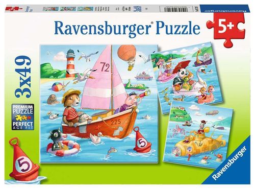 Ravensburger Puzzle 05720 auf dem Wasser , 3x49 Teile 5+ Jahre