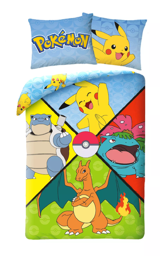 Pokemon - Pokémon Fourfold - Bettwäsche 140×200 cm, 70×90 cm 100% Cotton