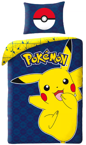 Pokemon - Joyful Pikachu - Bettwäsche 140×200 cm, 70×90 cm 100% Cotton